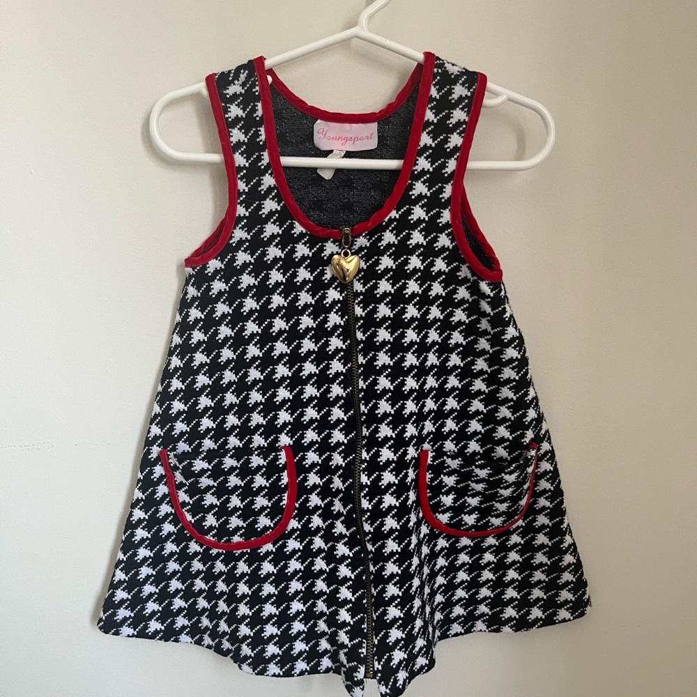 Vintage Black and White Houndstooth Dress